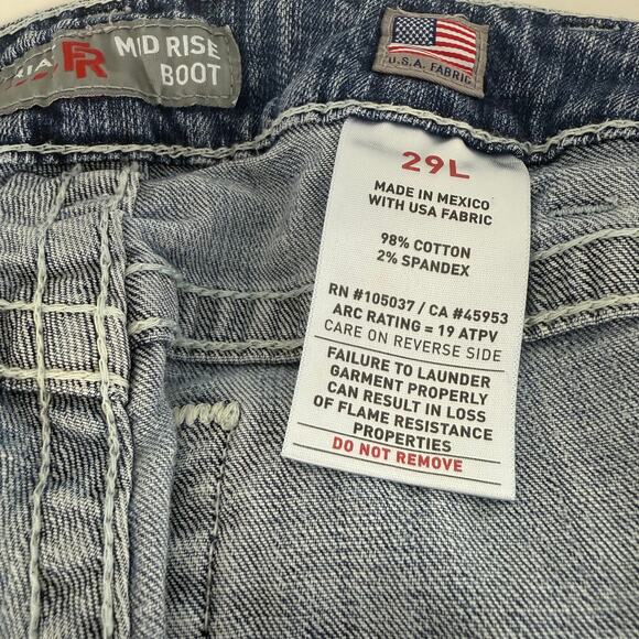 Ariat Womens Mid Rise Boot Five-Pocket Styling USA Medium Wash Denim Jeans 29L - Picture 8 of 9
